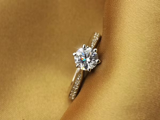 925 Sterling Silver Six-Claw Classic Ring – Imitation Diamond for Women