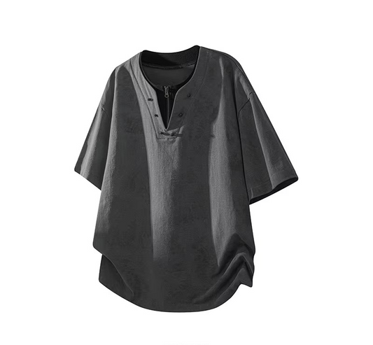 Men’s Zip V-Neck Tie-Dye Street Tee