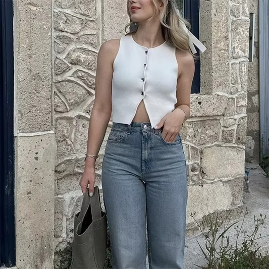 Trafelle Cropped Knit Vest