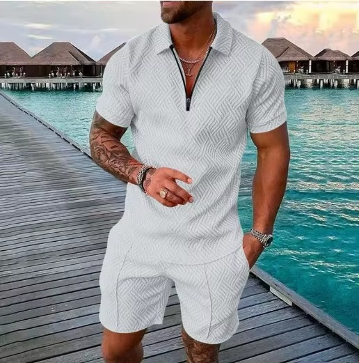 Men's Summer Knit Set – Casual Short Sleeve T-Shirt & Comfy Bottoms