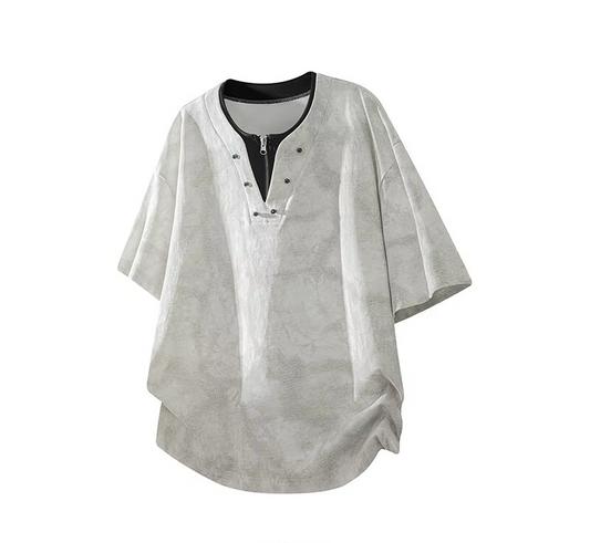 Men’s Zip V-Neck Tie-Dye Street Tee